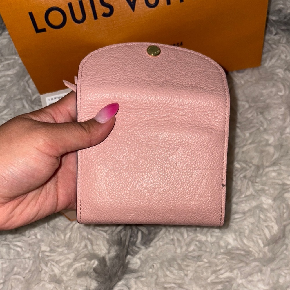 Louis Vuitton Pink Compact Leather Wallet with Gold Button - Picture 5 of 7